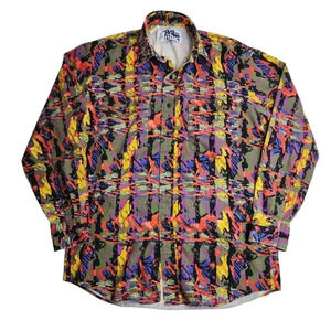 Vintage Roper Rodeo Blue ‎ Multicolor Cowboy USA Camo Men's Size Medium